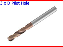 3 x D Pilot Delik Karbr Matkap