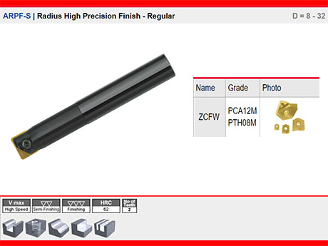 ARPF-S | Radius High Precision Finish - Regular D = 8 - 32