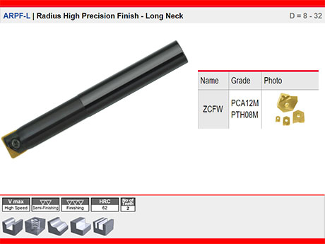 ARPF-L | Radius High Precision Finish - Long Neck D = 8 - 32