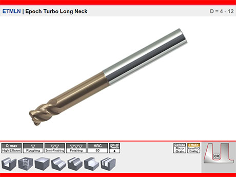 ETMLN EPOCH TURBO | Yksek lerleme Ke Rads Karbr Freze D = 4 - 12 D = 4 - 12