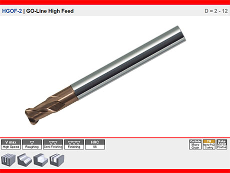 HGOF-2 GO-LineYksek lerleme Karbr Freze D = 2 - 12