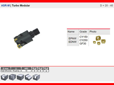ASRM | Turbo Yksek Tala Kaba Frezeleme Vidal Model D = 20 - 40